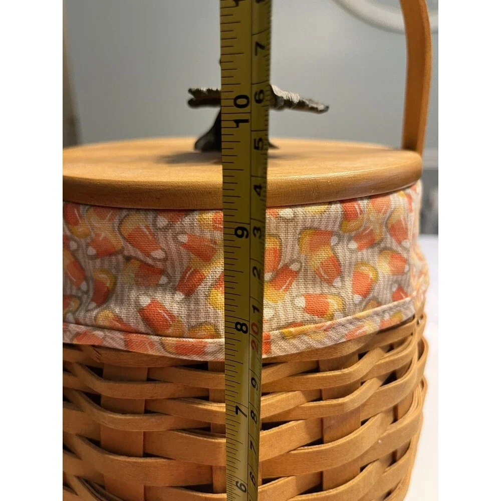 Longaberger Halloween October Fields Candy Corn Liner Basket Combo Protector Lid